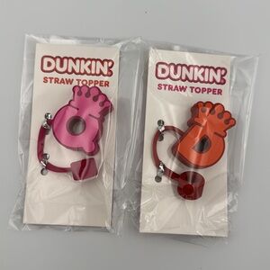 Dunkin DunKings &‎ DunQueens Straw Topper Set Limited Edition NWT